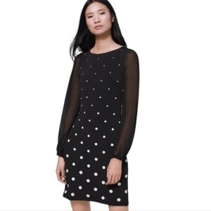 White House Black Market Black and White Polka Dot Dress